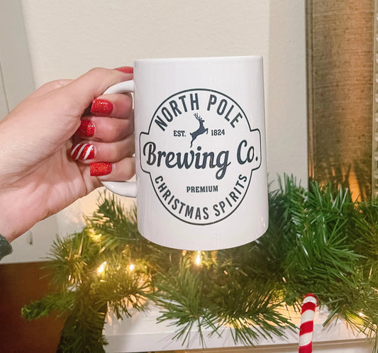 North Pole Brewing Mug/ Christmas Mug/ Festive Mug wolfsdencraftco