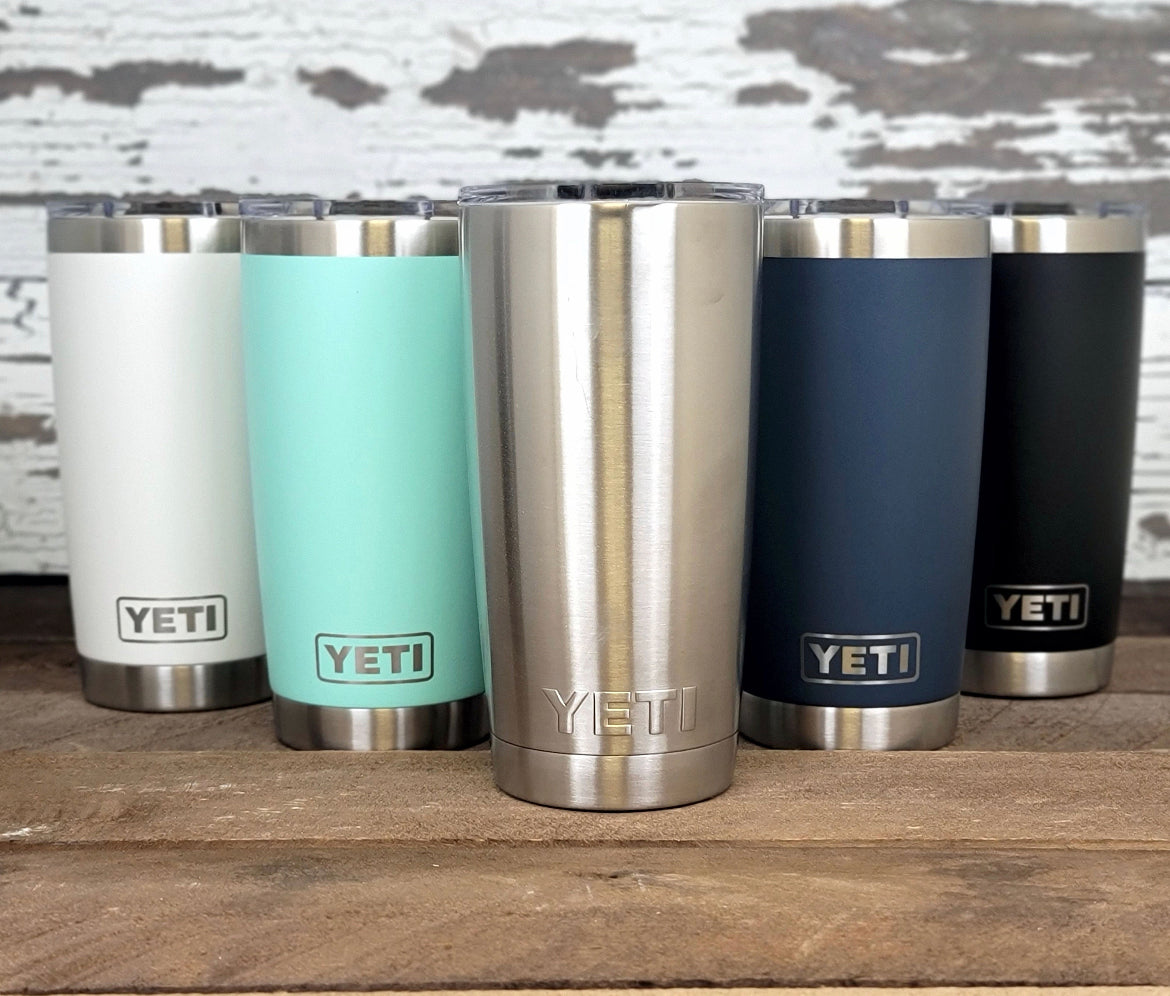 20 oz Precoated Yeti insulated Tumbler with custom logo engraved